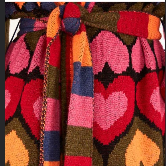 NEW FARM Rio Full of Hearts belted cardigan/ coat. - Picture 2 of 11